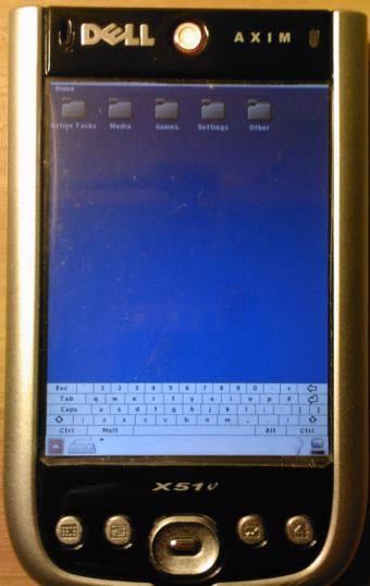 Escriptori de linux a la Dell Axim x51v
